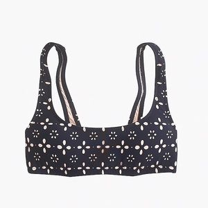 J. Crew Scoop bikini top in laser-cut eyelet